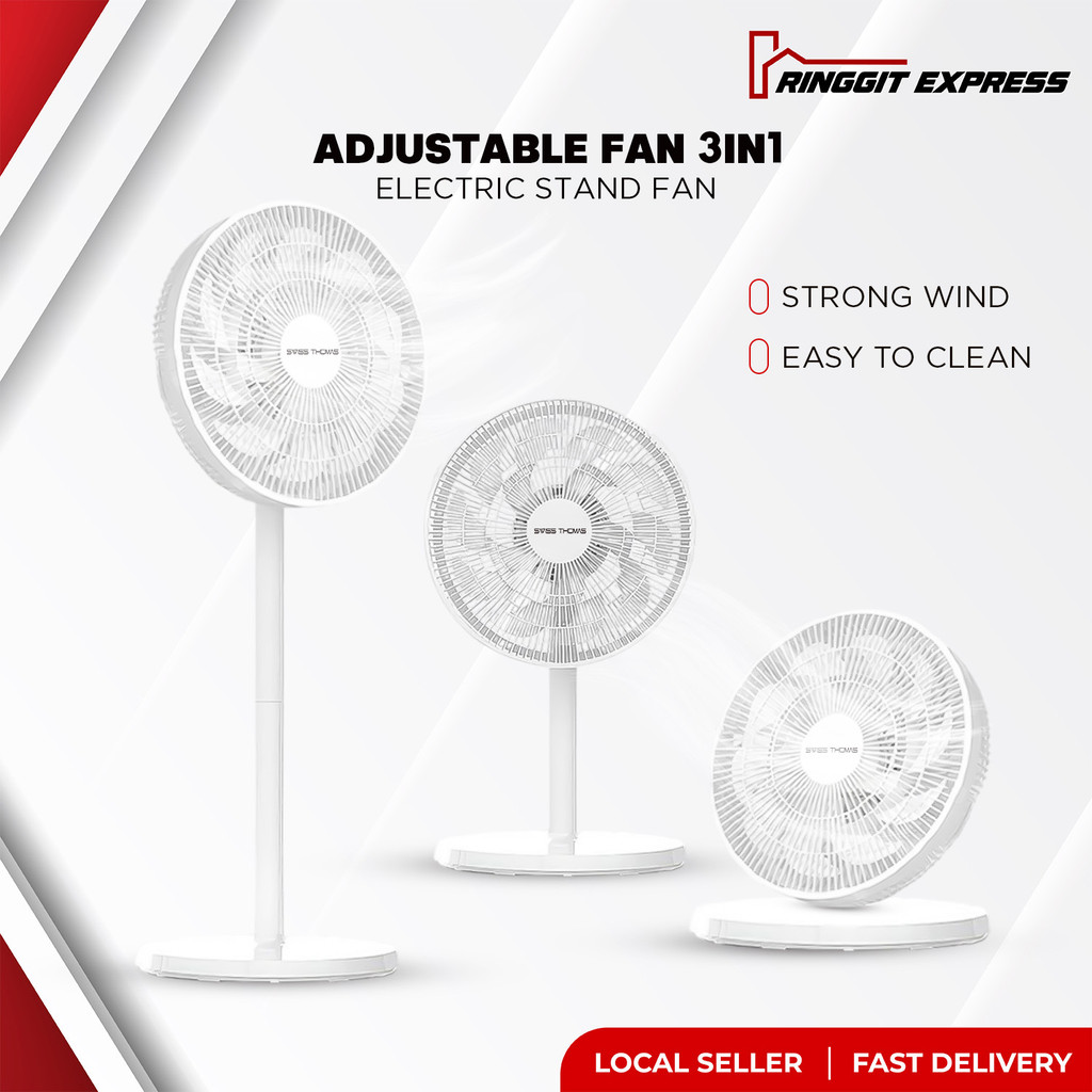 RinggitExpress 15 Fan Blades Powerful Electric Fan Adjustable Stand Fan Table Fan Strong Wind Kipas Berdiri Angin Kuat