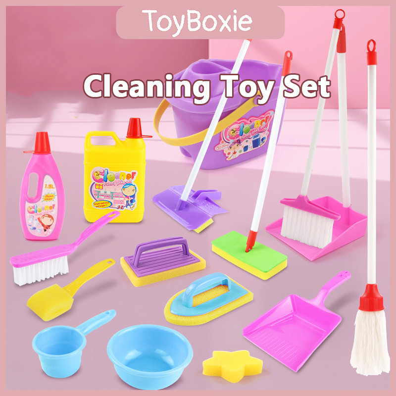 4/7/16 Pcs Mini Cleaning Toy Set Kids Simulation Mop Broom Pretend Play Toys Children Gifts清洁工具玩具