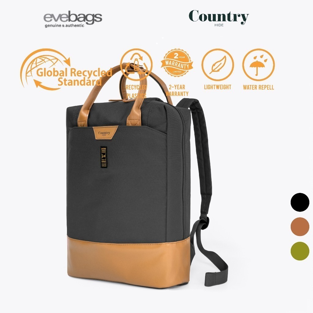 COUNTRY HIDE EARTH Eco-Friendly Water Resistant Unisex Laptop Computer Backpack with Padded Compartment CH09-H26101