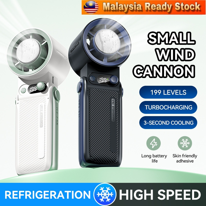 Kipas USB Rechargeable Portable Fan 10000mAh Handheld Cooling Fan With Large Battery 199 Gear Free Adjustment