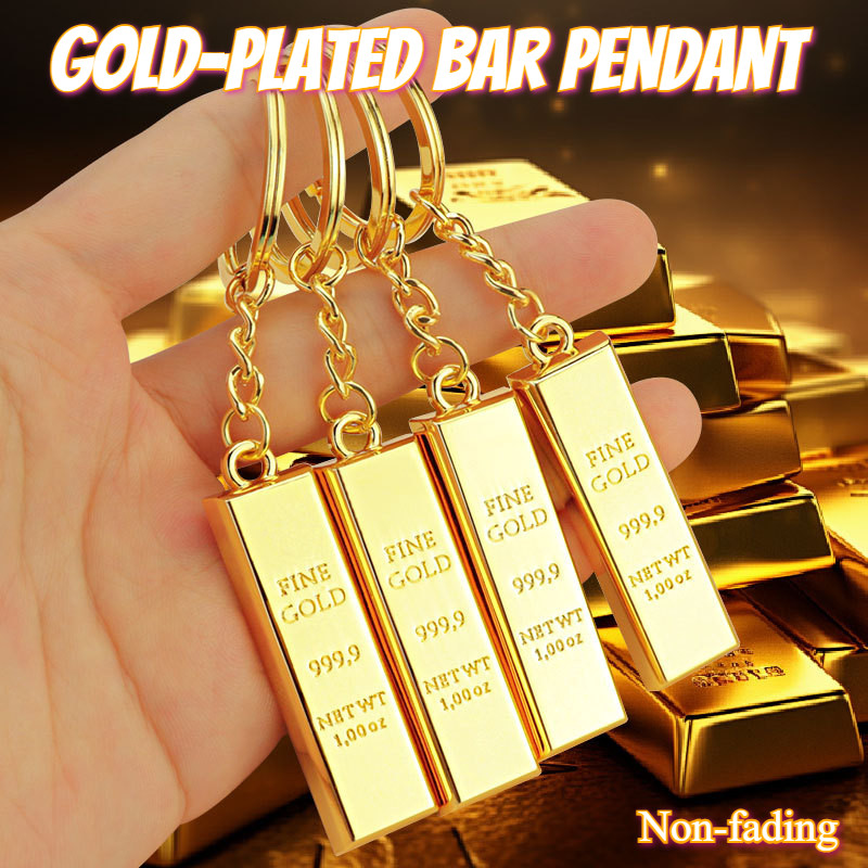 【Keychain】1Pc luxury Style Car Key Rings Keychains Gold Bar Key Holder Auto Accessories Activity Gift Items Creative