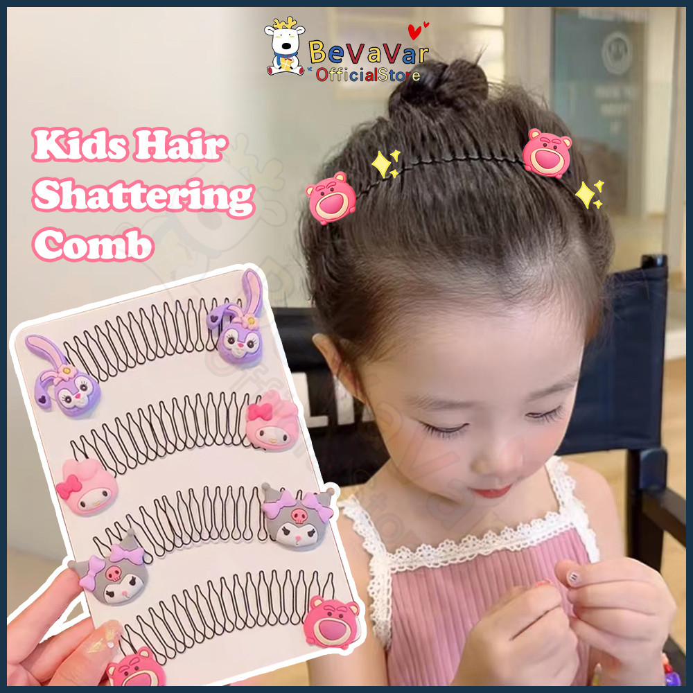 BEVAVAR Kids Hair Comb Girls Broken Hair Tidying Hair Comb Clip Kids Cartoon Animal Insert Comb Hair Card Accessories
