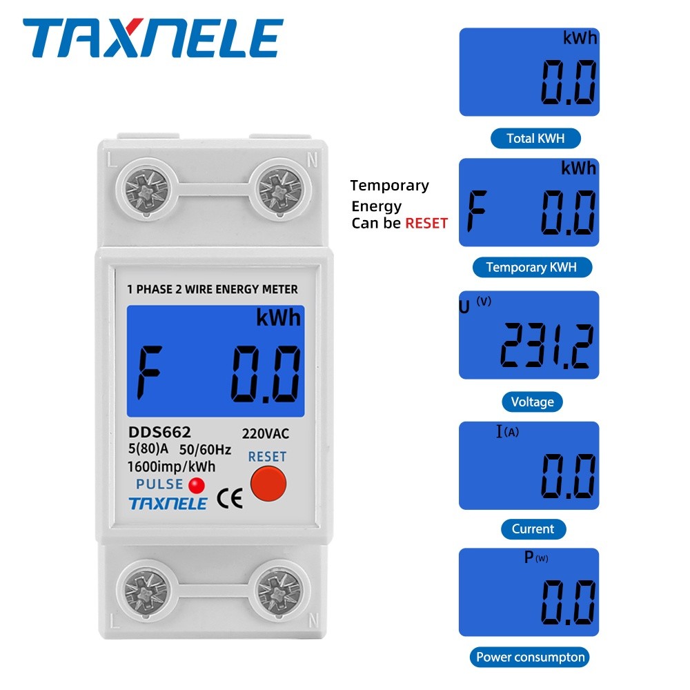 Durable Premium Din Rail Single Phase Wattmeter Power Consumption Watt Electronic Energy Meter kWh 80A 230VAC 50Hz Mu... - Image 4