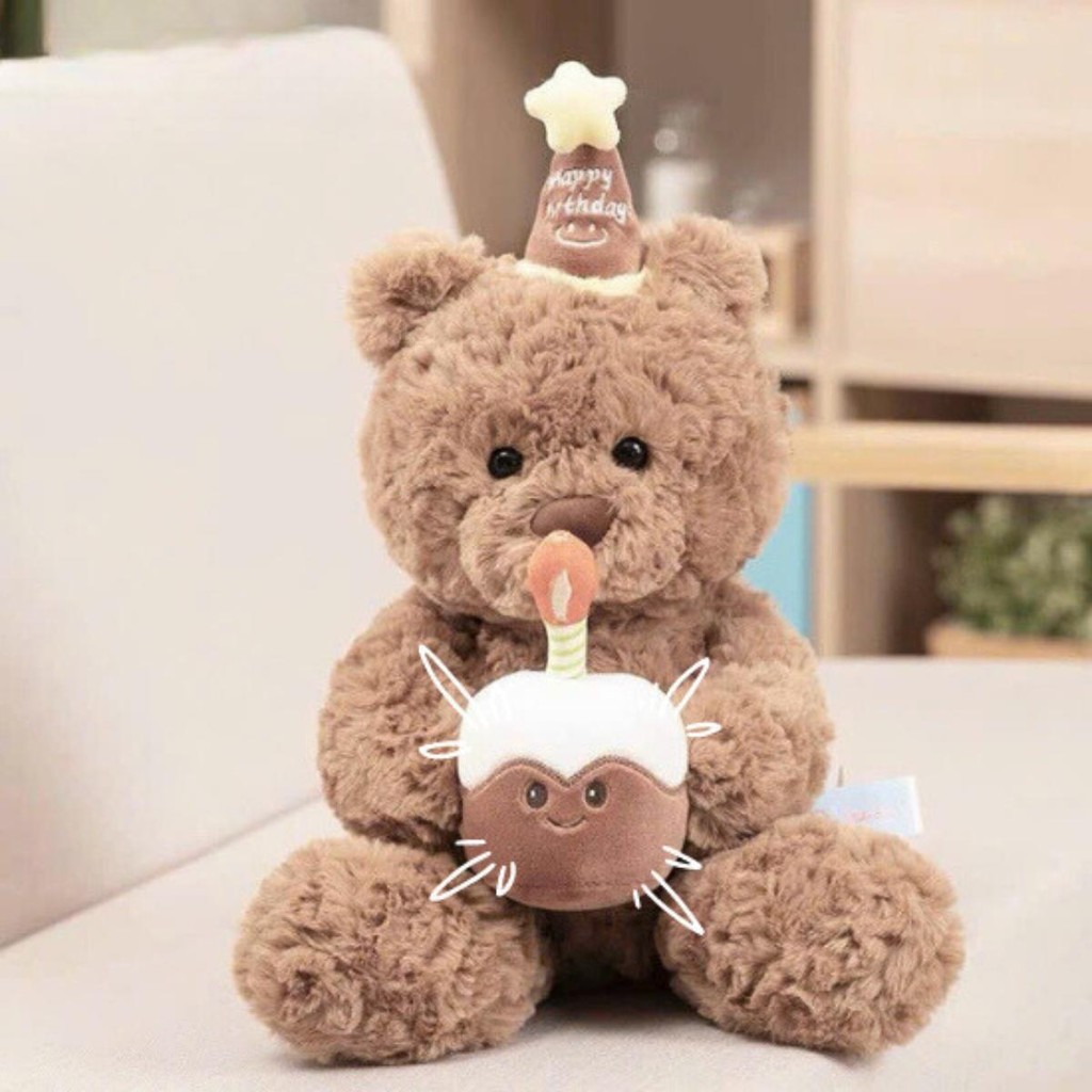 Birthday Teddy Bear Teddy Bear Holding Lovely Birthday Cake Teddy Bear Birthday Gift Cute Meaningful GiftPiece