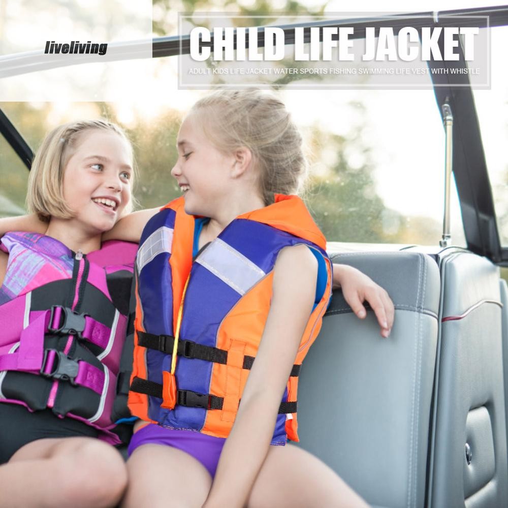 Kids Life Vest with Whistle Reflective Strips Life Jacket for Fishing Boating Drifting Water Sports Water Safety Products [liveliving.my]