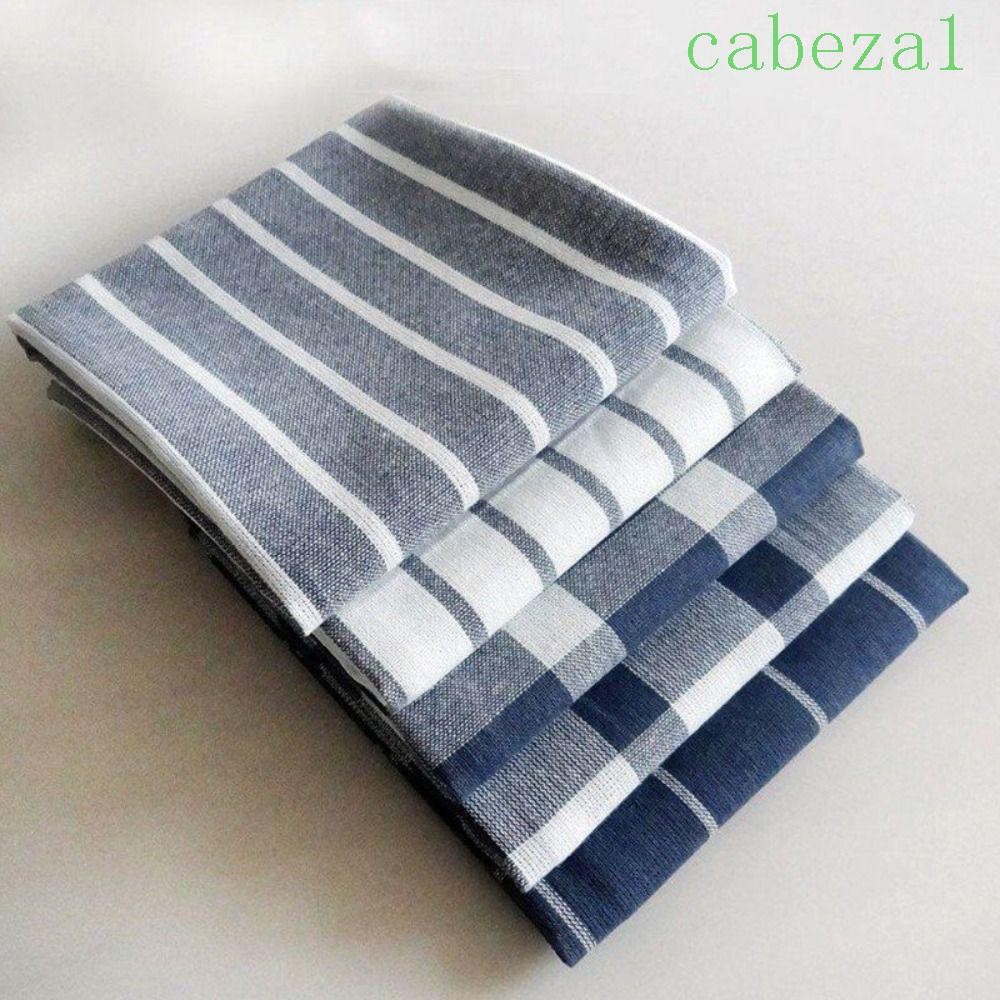 CABEZA 2Pcs Geometric Check Placemat, Blue 46x70cm Cotton Cloth Napkin, Photo Background Soft Retro Thickened Wine Cup Cloth Party