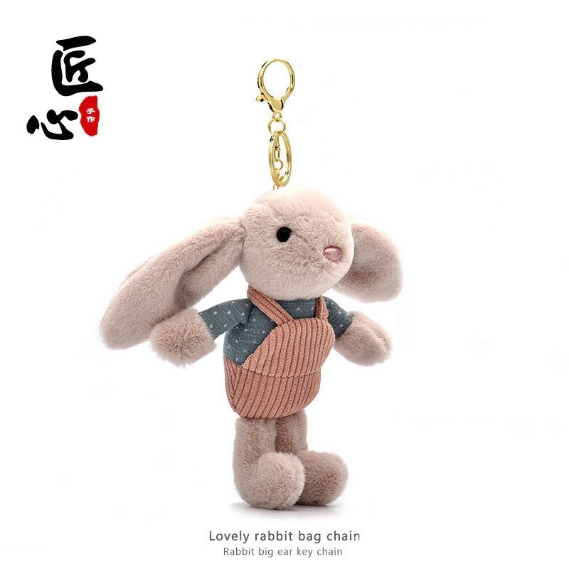 Artisan Handicraft Workshop Long Ears Ugly Cute Cute Plush Bunny Keychain Bag Pendant Doll Doll Pendant