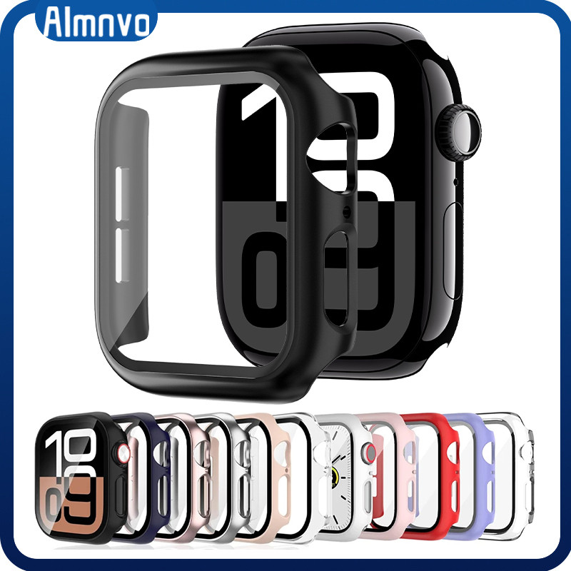 PC Case for Apple Watch Ultra 2 49mm Smartwatch 46 40 41 44 45 38 42mm Tempered Glass Cover for Series 10 9 8 7 6 SE 5 4
