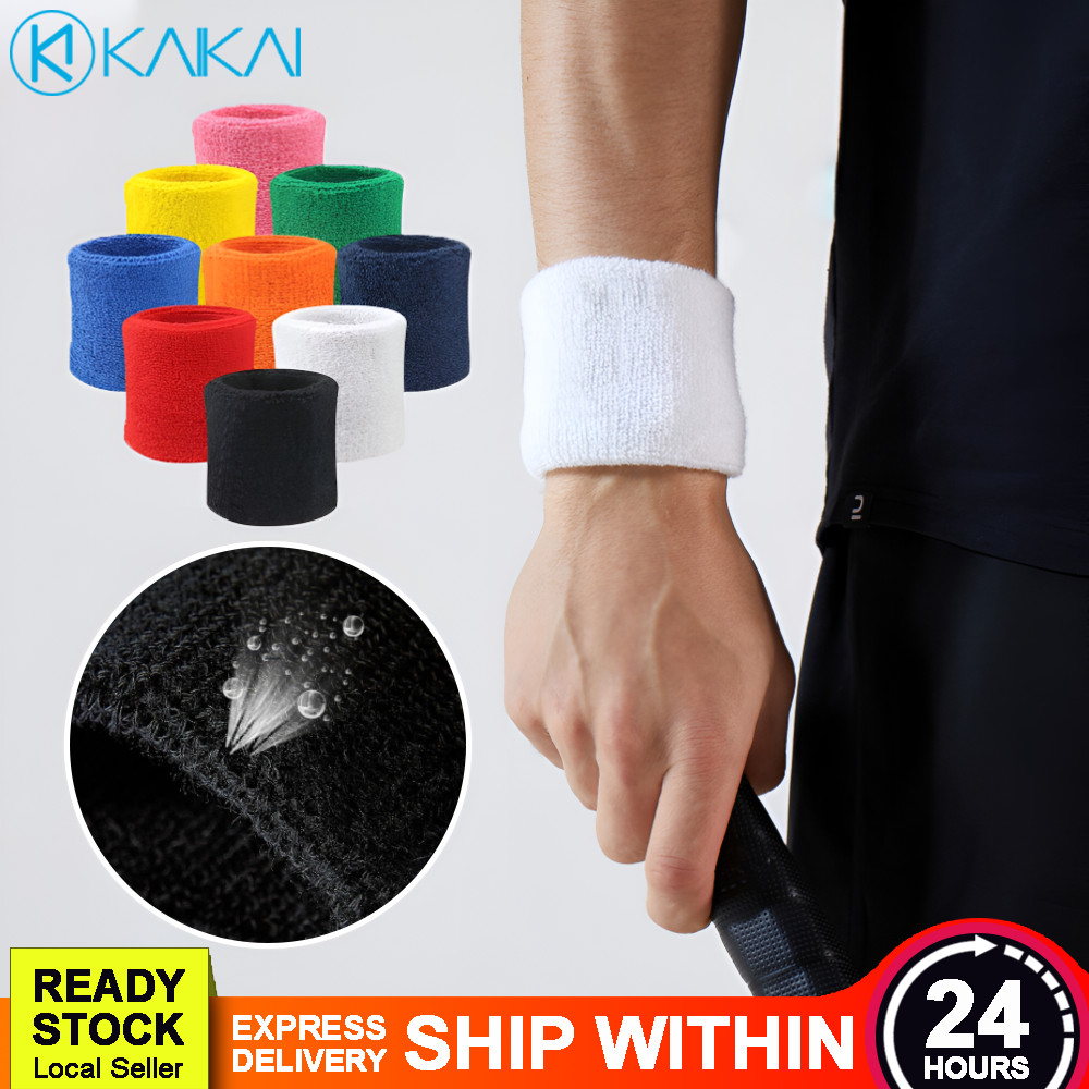 PELINDUNG LENGAN Sports Wristband Cotton Sweat Towel Band Support Gear Gelang Tangan Sukan 运动护腕