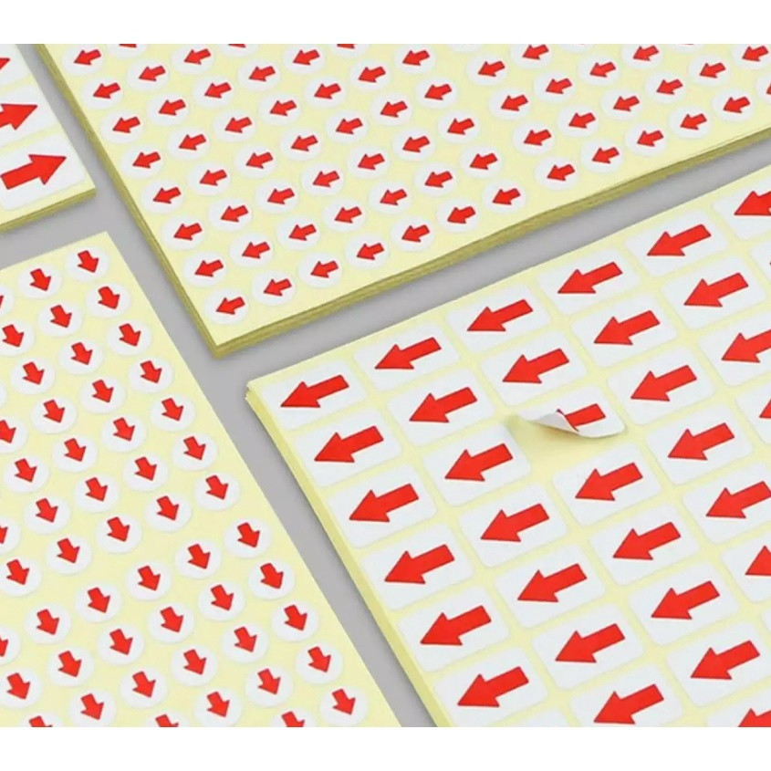 1 Sheet Red Arrow Dot Sticker Mistake Defectives Marking Rework Repair Removable Defect Indicator Tape Arrow Sticker