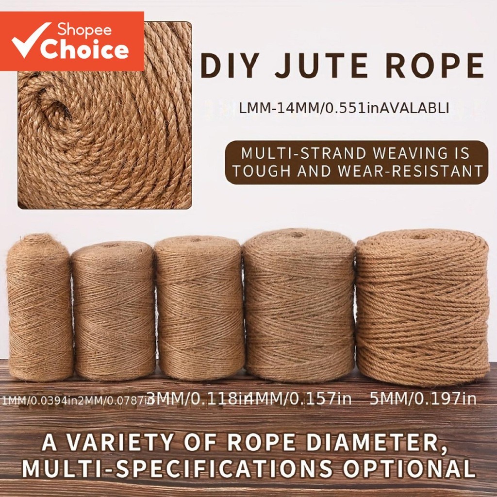 1mm-12mm Handmade Twine Rope For Cat Post DIY Scratching Decorative Eco-Friendly Home Project Pet Furniture Refresh Gift
