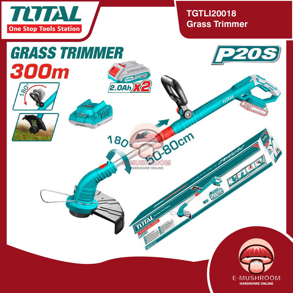 Total TGTLI20018 Cordless Grass Trimmer 20V Cutter Mesin Rumput Mesin Potong Rumput