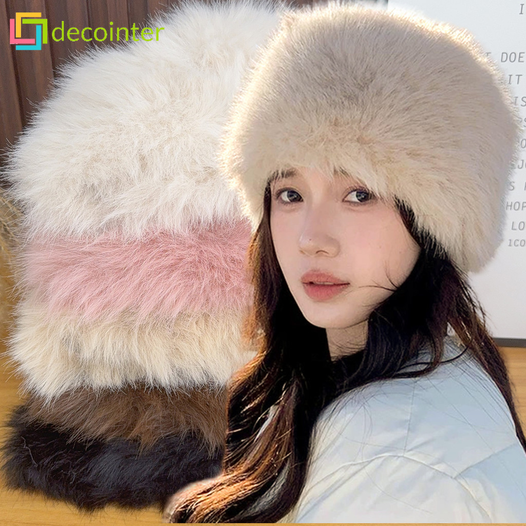 Autumn Winter Warm Plush Mongolian Hat - Cute Mickey Ear Windproof Ear Protection Cap - Fashionable Thick Thermal Outdoor Cycling Fuzzy Headwear