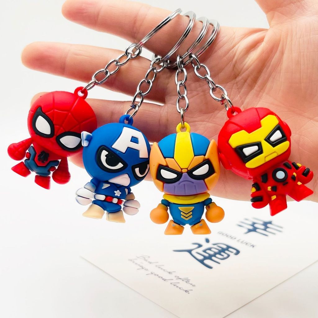 (5cm) MILANDO Superhero Toy Key Chain Plush Toy Small Pendant Keychain Souvenir 钥匙圈 (Type 10)