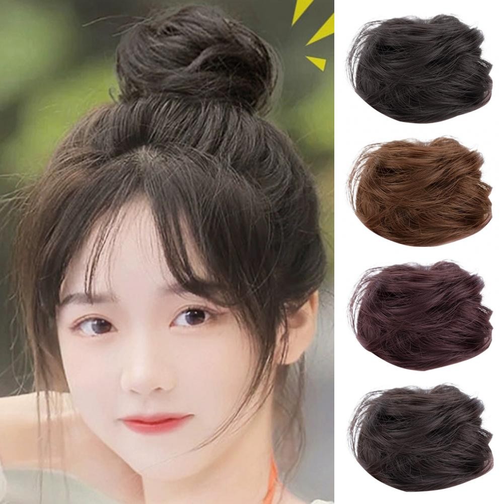 Hair Bun Wig Natural Fluffy Hair Extension Hairstyle Traceless Meatball Hair Maker Ladies Use