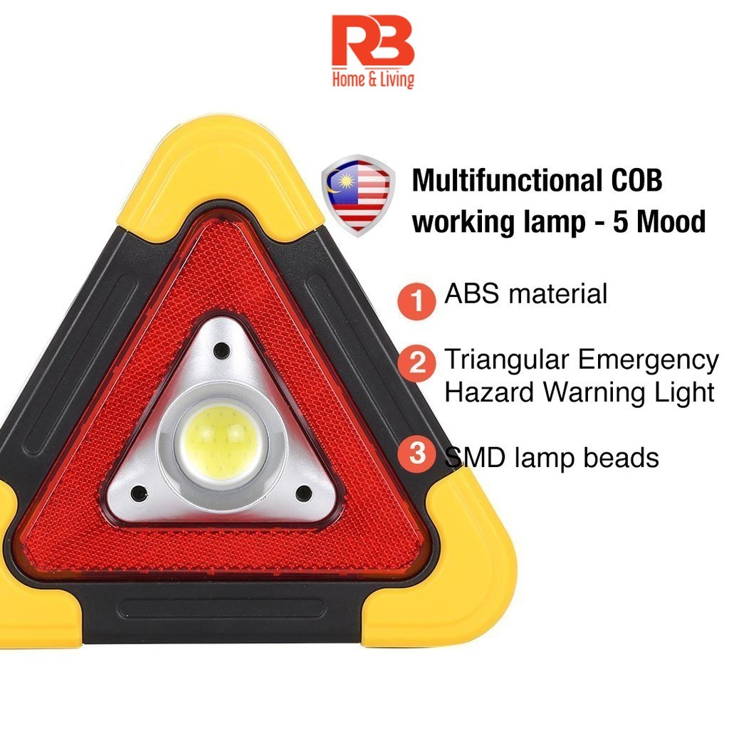 (SOS) COB LAMP Portable Flood Lamp COB Work Light Triangle Warning Light Outdoor