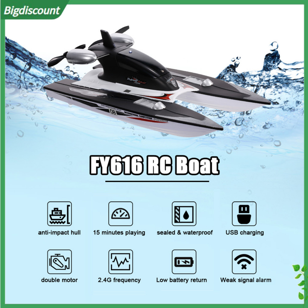 {BIG} 1 Set Remote Control Speedboat Waterproof Capsize Protection Anti-Interference Rechargeable Simulation Model Toys High Speed RC Racing Boat 24G Electric Model Toys Boys Girl