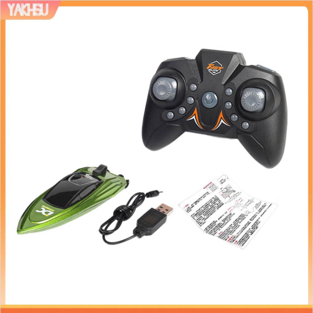 yakhsu| 1 Set Remote Control Speedboat USB Rechargeable Waterproof Capsize Protection 360 Degree Tumbling Simulation Model Toys High Speed RC Racing Boat Electric Floating Toys Ch