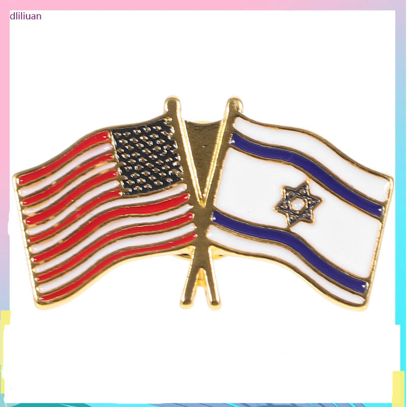 【Ready Stock】 National Lapel Pin Patriotic Badge Flag Israel Aesthetic Crafts Accessories 2 Pcs dliliuan