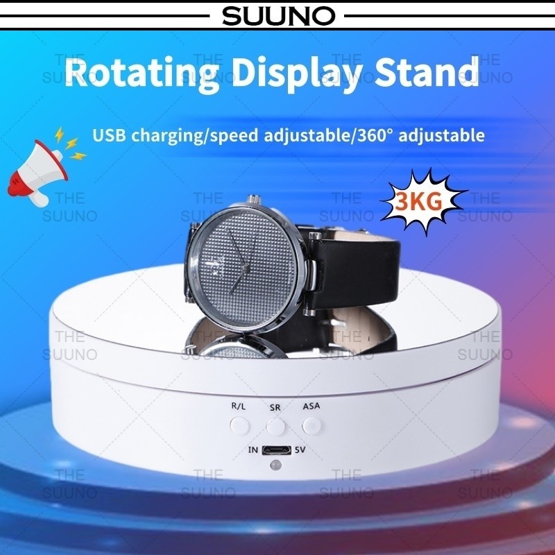 14CM Rotating Display Turntable Stand 360° showcase USB Electric 3KG Photography Jam Tangan Jewelry