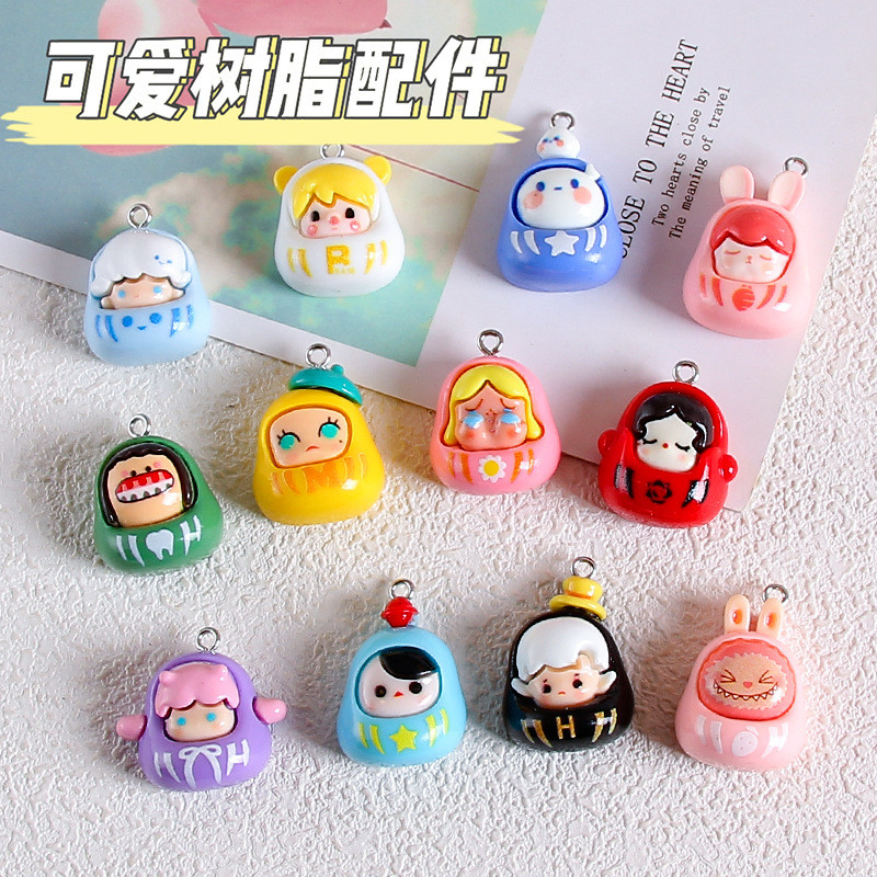 Internet celebrity cute cartoon resin diy jewelry accessories keychain pendant pendant girl heart bag pendant accessories