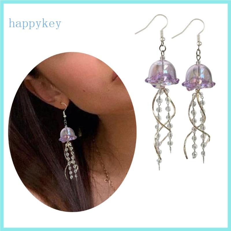 HAP Handcrafted Jellyfish Ear Jewelry Fashionable Jellyfish Earrings Distinctive Dangle Ear Hook for Parties Gathering