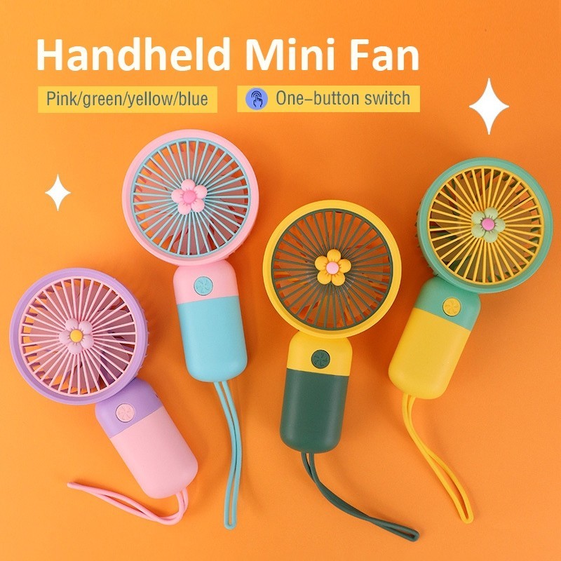 [Cute Flower Fan] Portable Hand Table Mini Clip Fan USB Charge Battery Desk Cooling Small Kipas YM88146B