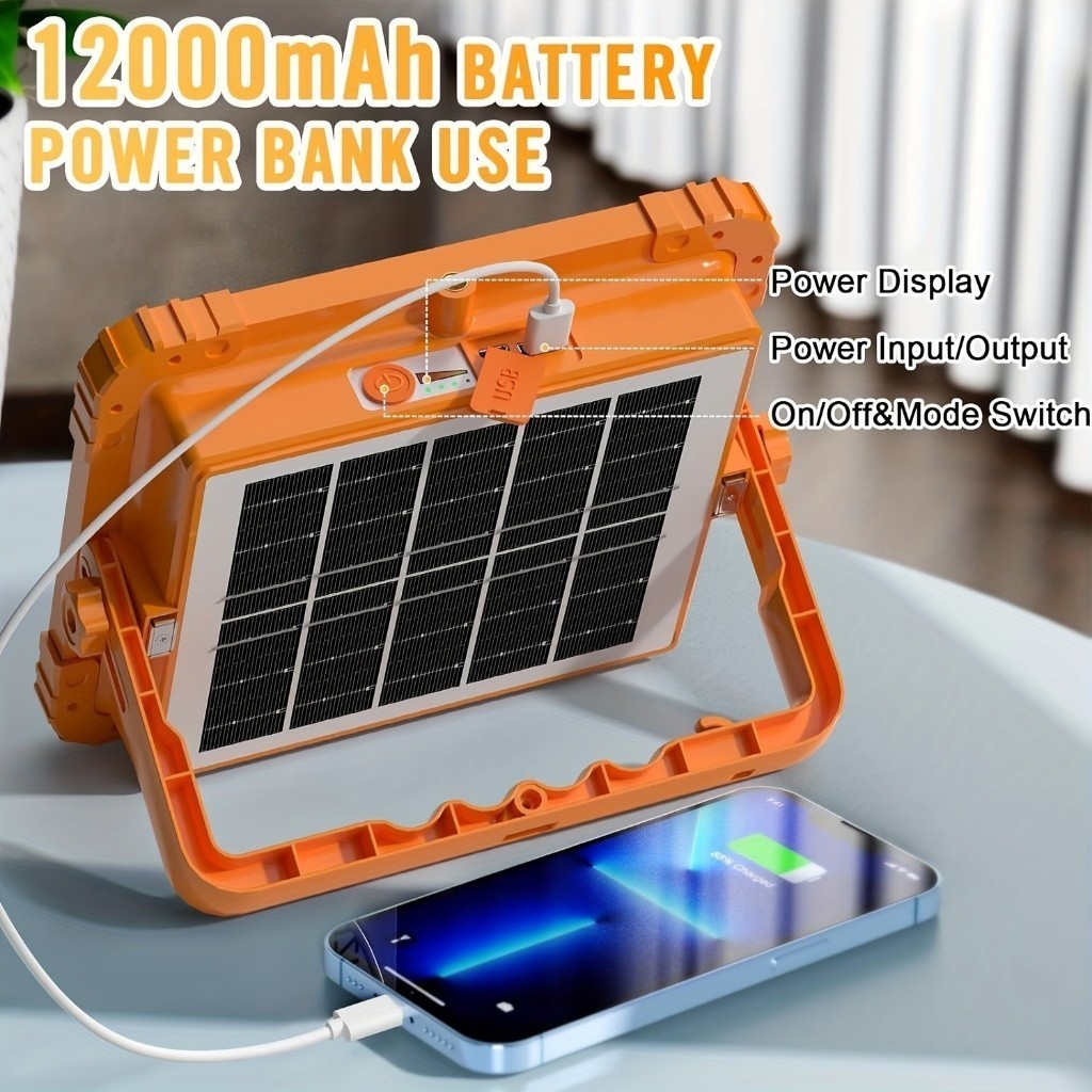 288 LED 8000W Portable LED Work Light USB Rechargeable Solar Work Lights COB Floodlight Magnetic Lantern Emergency Light