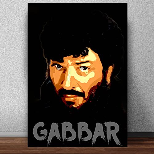 Bollywood Poster Gabbar Sholay Movie Poster For Room & Office Canvas Print Wall Art