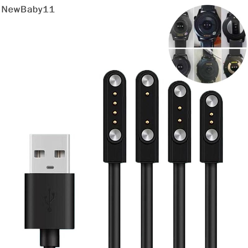 NY Universal Smart Watch Charger Cord Magnetic Charging Cable 2/4 Pin USB Charger NBaby