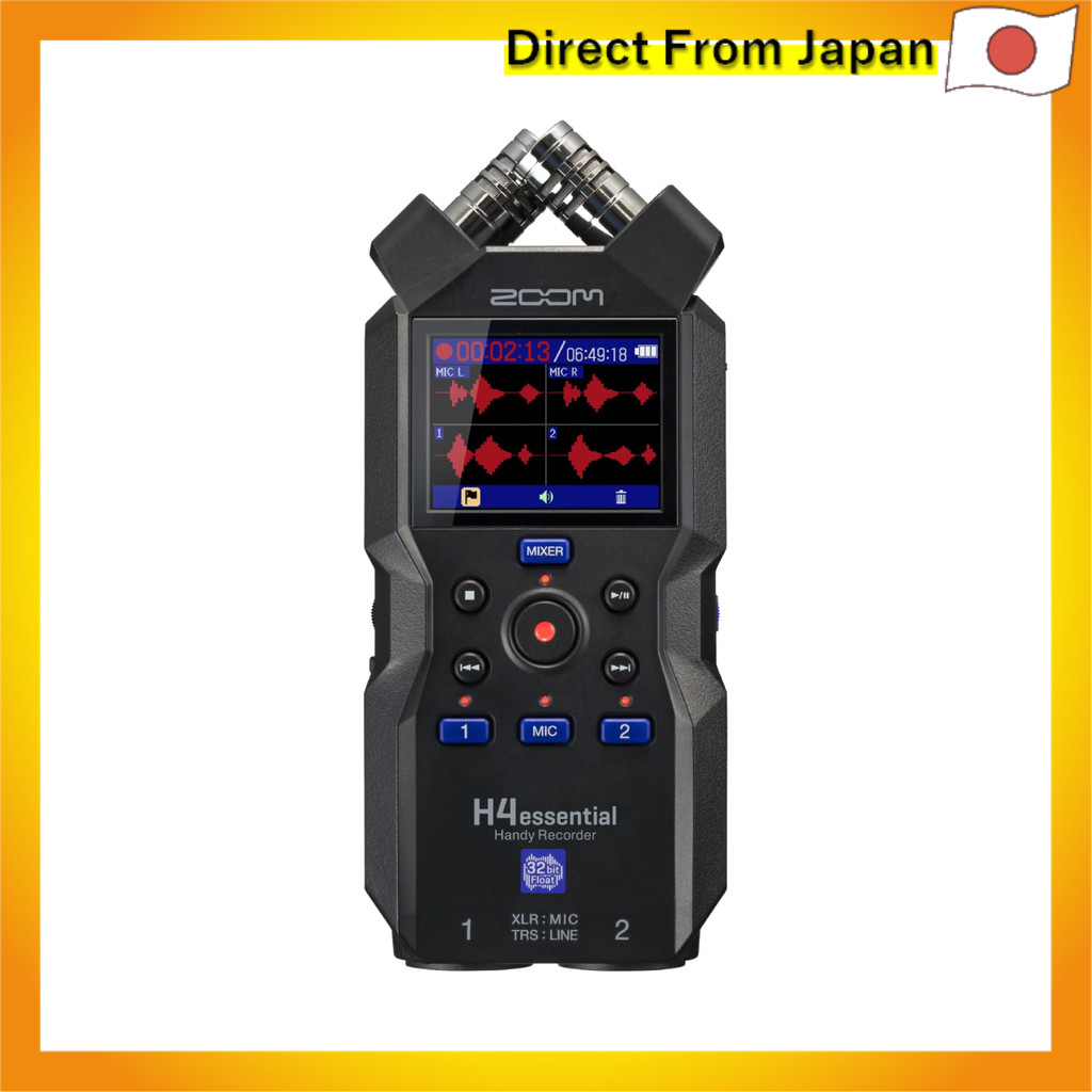 ZOOM 32bit float 4-track handy recorder Timecode Podcast Musical instrument performance ASMR Interview Accessible H4essential Released in 2024 H4e ,H4essential only