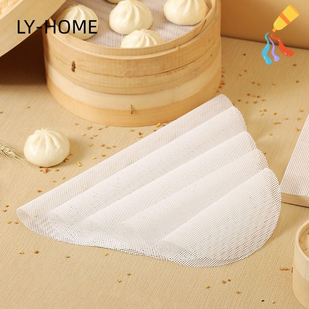 LY-HOME Round Steamer Mesh Pad, Kitchen Baking Accessories Reusable Silicone Dehydrator Sheets, Thickened Non-Stick Food Fruit Dryer Mats