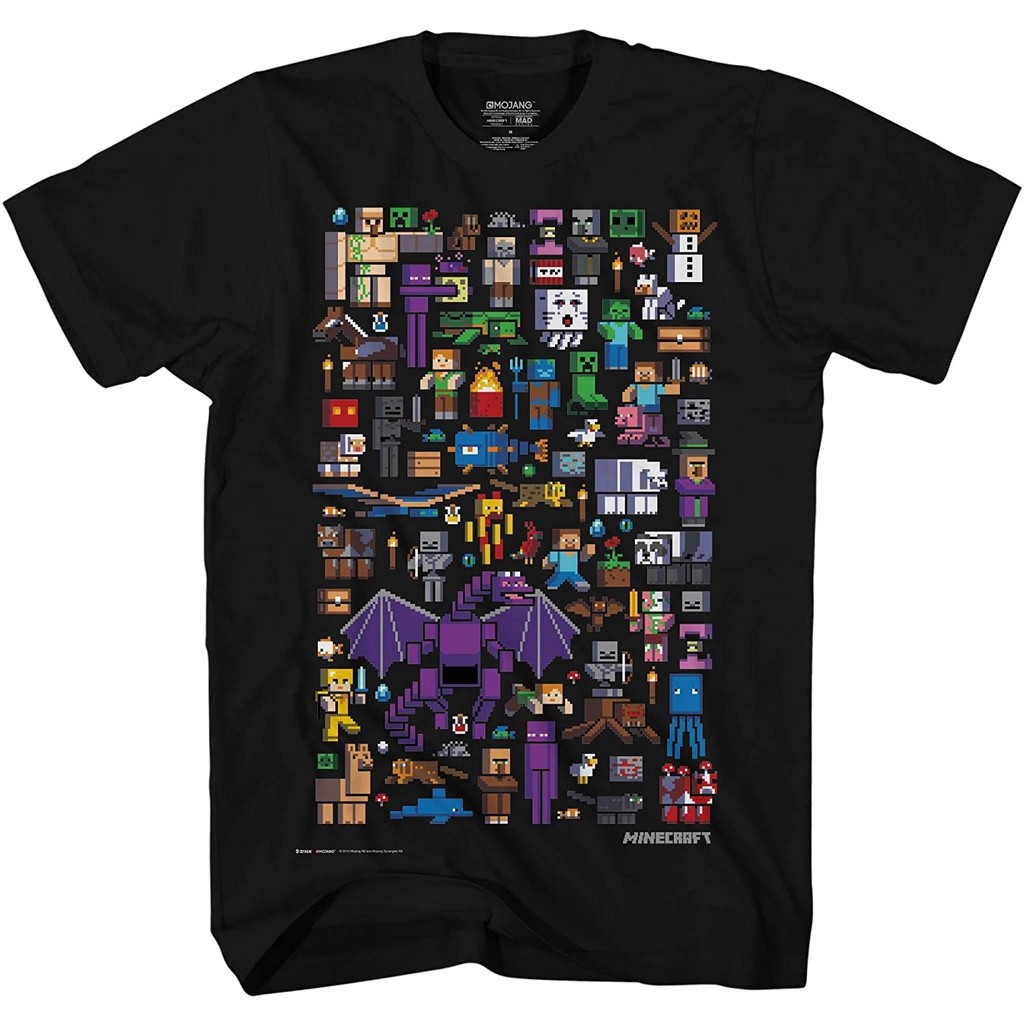 Minecraft Mobbery Kids T-Shirt Big Poster Kids Tee Shirt Gathering Epic Mobs and Friends Fashion Tops Boys Girls Distro Age 1 2 3 4 5 6 7 8 9 10 11 12 Years