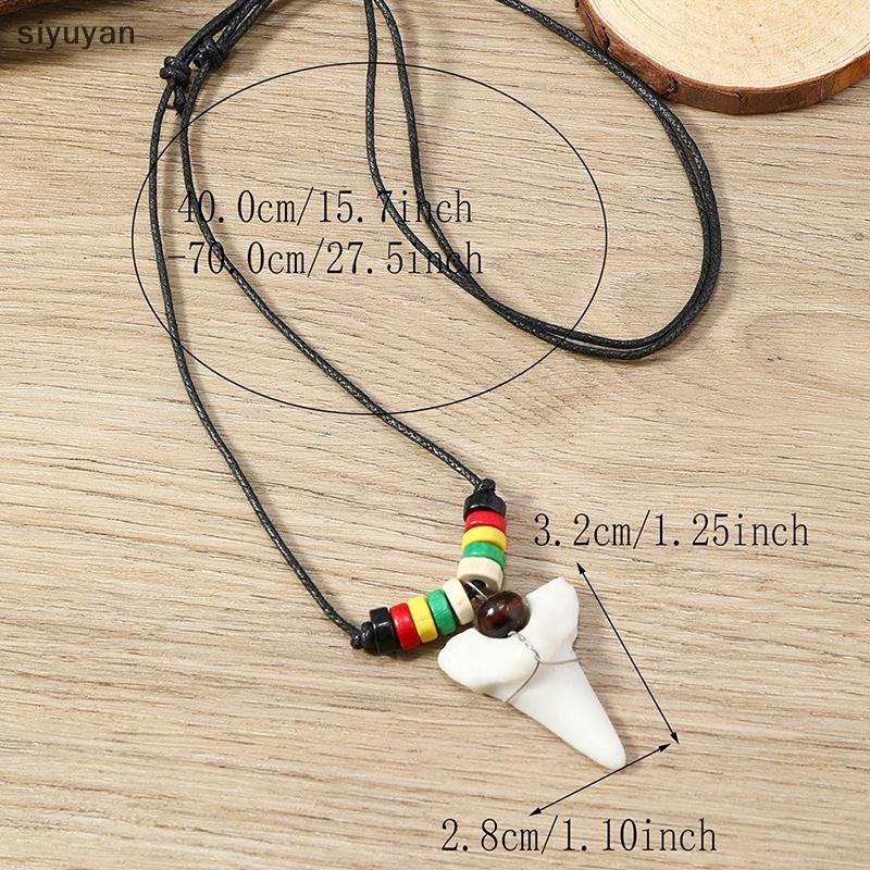 Si 1PC Women's Men's Necklace Hawaii Jewelry Handmade Imitation Shark Teeth Pendant New Zealand Maori Tribal Bone Choker yan