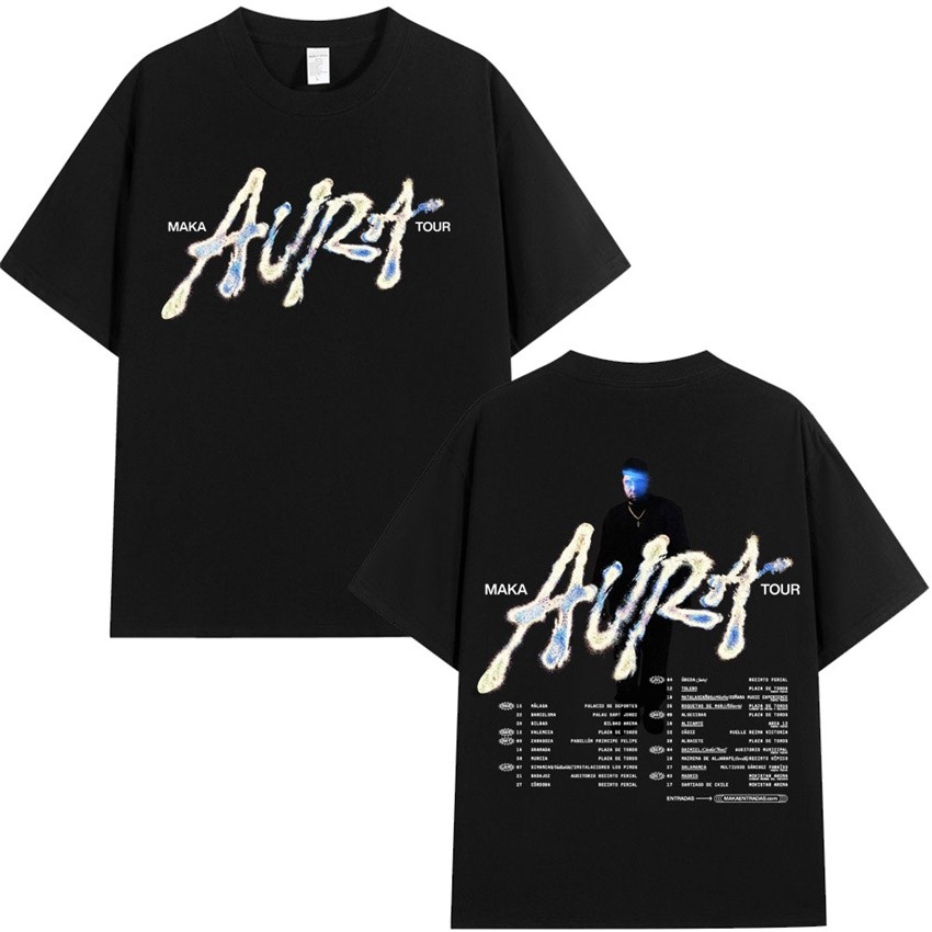 Y2K Raptor Maka 2025 Aura Tour Merchandise T-Shirt Men Women Fashion Retro T-Shirt Casual Cotton O-Neck Short-Sleeved T-Shirt Street
