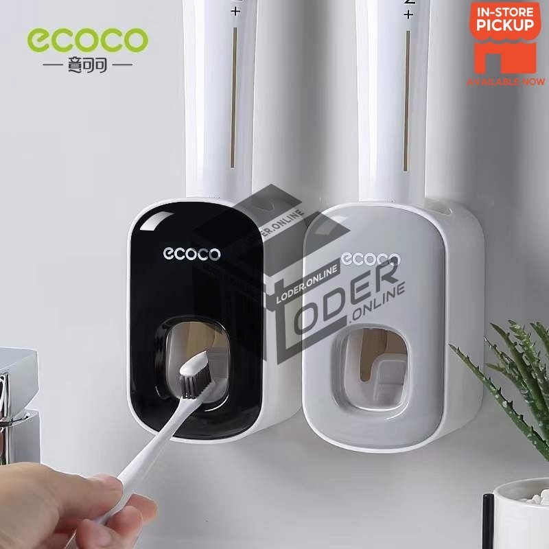 LODER ECOCO Household Toothpaste Dispenser Bathroom Accessory Set Toothbrush Holder Wall Mount Bracket Bathroom