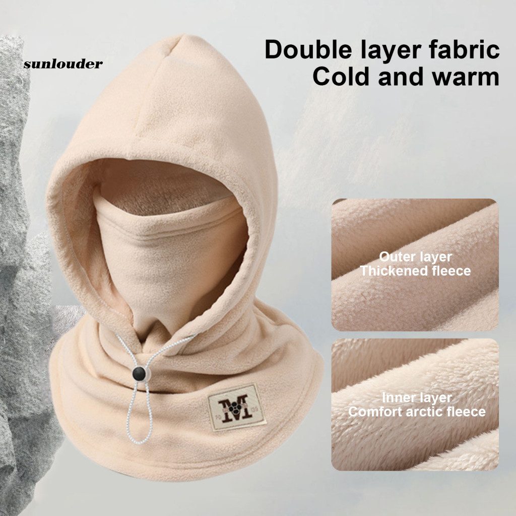 SL Windproof Balaclava Outdoor Winter Gear Double-layer Thermal Balaclava for Skiing Cycling Windproof Fleece Neck Warmer for Men Women Winter Face Mask for Climbing