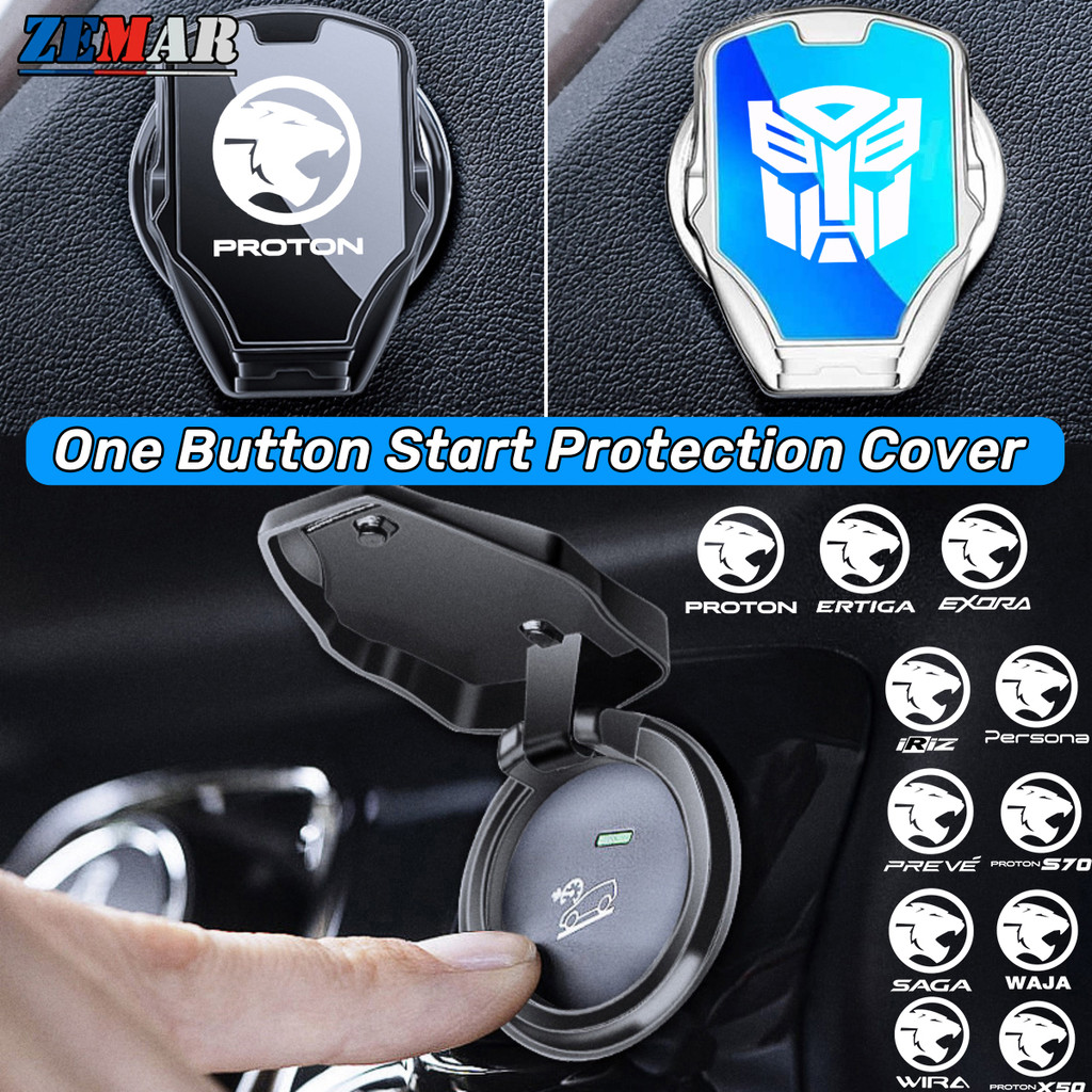 Proton Alloy Car One Button Start Protection Cover Decoration Car Engine Ignition Push Start Button Cover Protective for Proton X50 Saga Persona X70 Iriz Exora X90 S70 Wira Waja Er