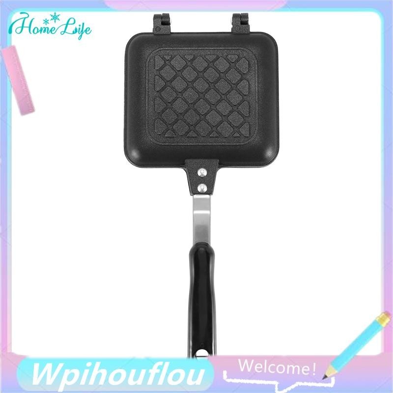 [HoME&life] Grilled Sandwich Panini Maker,Bread Toast Breakfast Machine,Hot Sandwich Pan,Nonstick Aluminum Flip Pan,Kitchen Tool