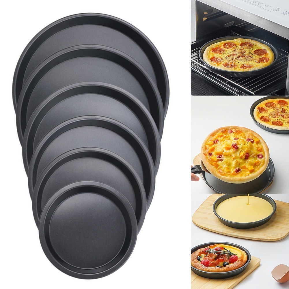 {SUFA} 5-10 inch Non-Stick Pizza Trays Steel Baking Tool Pizza Pan Oven Tool