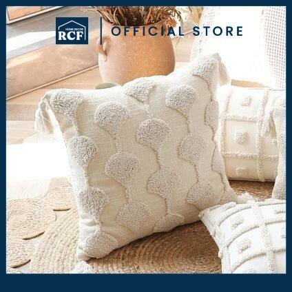 RCF 45X45CM Tufted Canvas Decorative Sofa Pillow | Bantal Hiasan Sofa Kanvas Berumbai 45X45CM