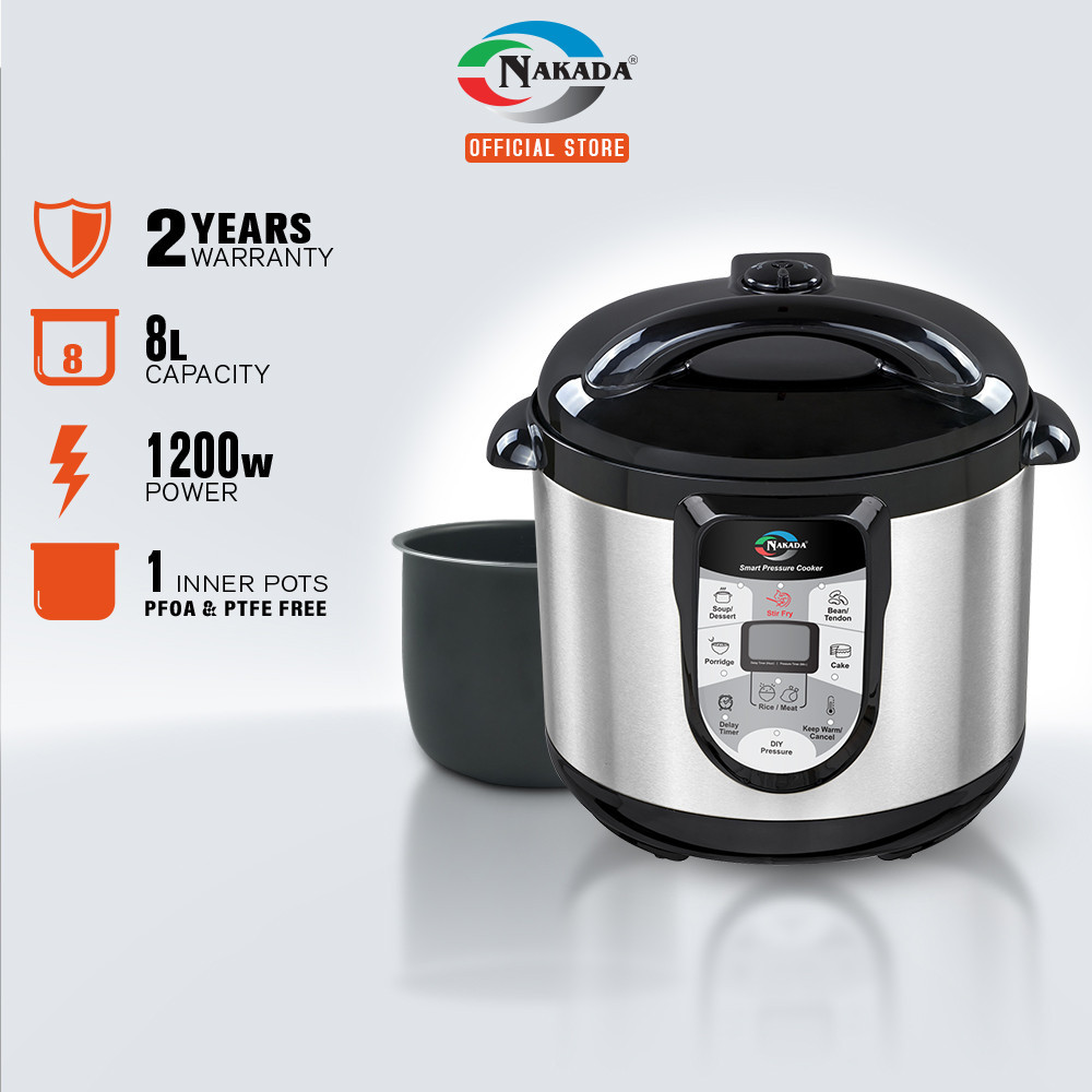 Nakada 8 Litre Smart Pressure Cooker NKD8050 Basic