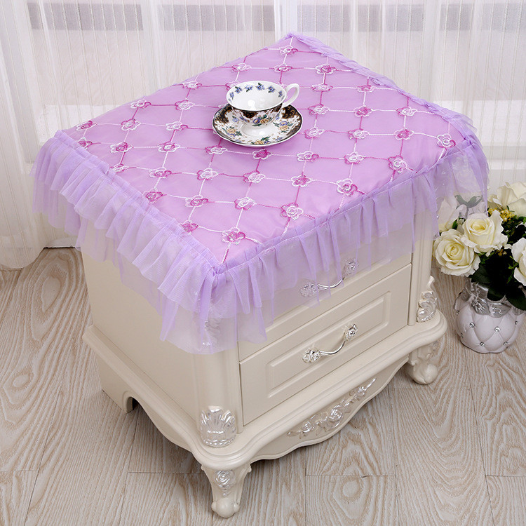 Lace Fabric Home Furnishing Anti-dust Cover Supply Online Store Quality 8.23 Manufacturer Cover Bedside Table