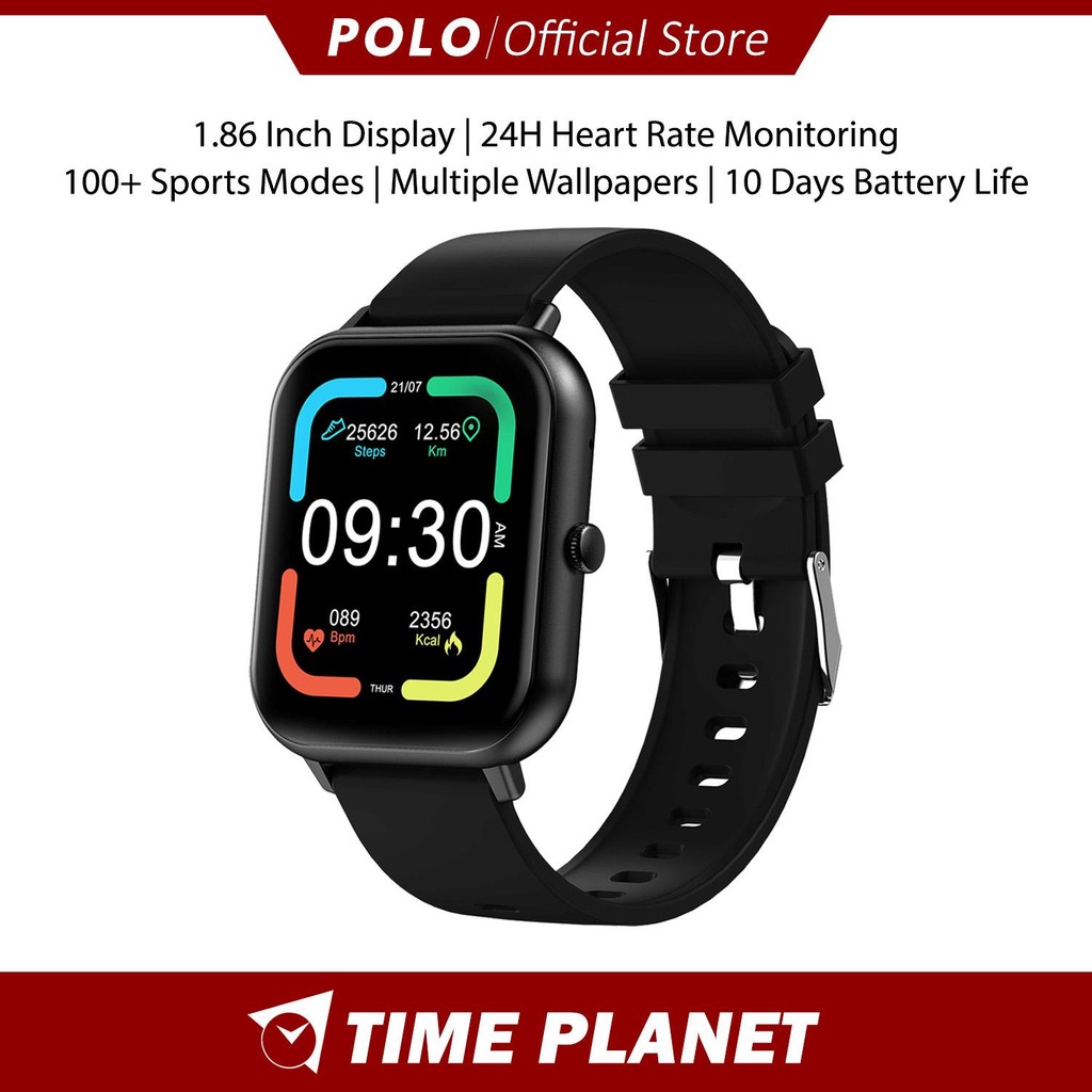 [Official Warranty] Polo 7 Bluetooth Super fast charging 10 Days Battery Life Calories & Heart Rate Tracker Smartwatch