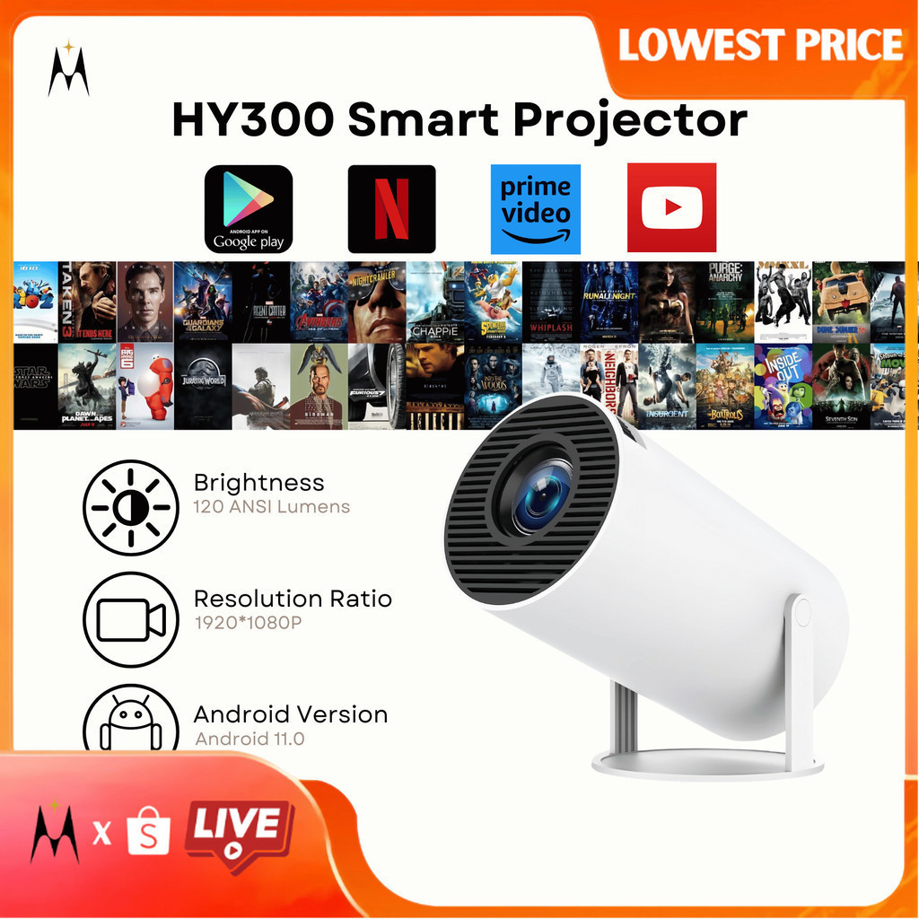 Projector 4K Android 11.0 LCD 4K Projector 1080P Double WIFI Bluetooth with Netflix/YouTube Camping Projector《GLOW MM》