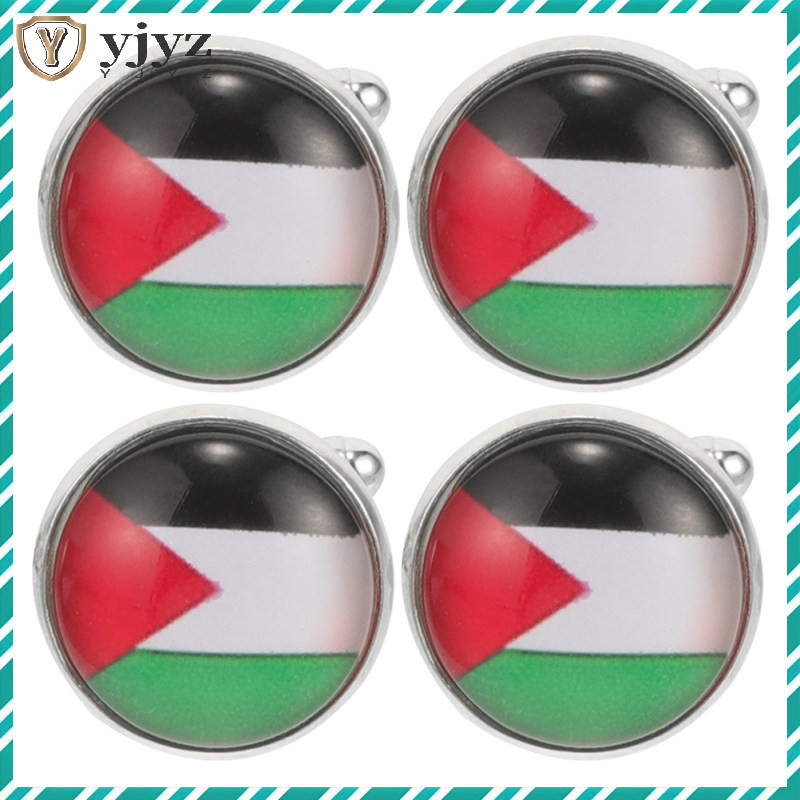 Palestinian Cufflinks Palestine Flag Jewelry Men Buttons Shirt Accessories Present Suits for Mens Gifts Dad yjyouzhang