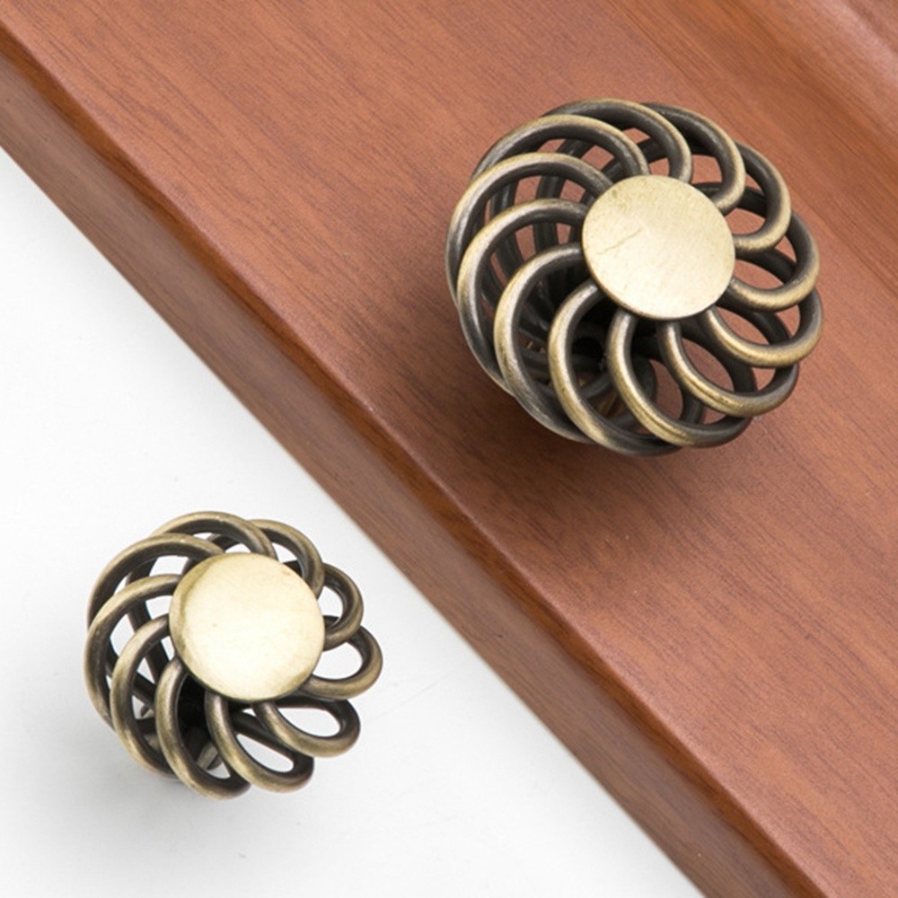Build Heavy MALCOLM1 Vintage Door Knob Birdcage Cabinet Pullers Drawer Knobs Home Hardware Cupboard Hollow Out Antiqu... - Image 2