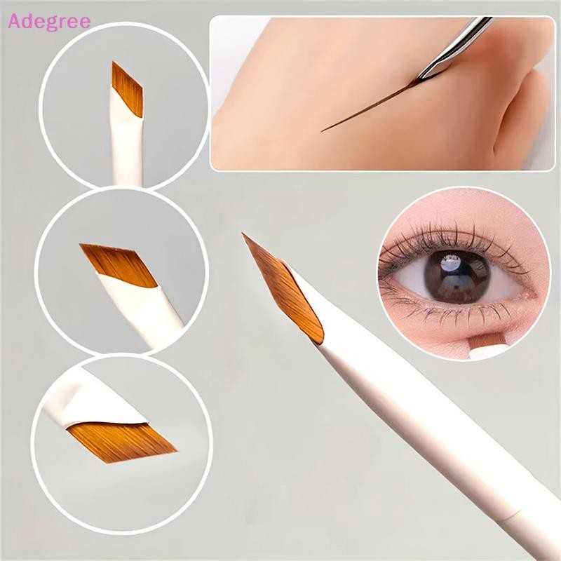 Adegree de Eyeliner Brush Ultra Thin Fine Angle Flat Eyebrow Brush Under The Eye Makeup Brushes Precise Detail Brush White 