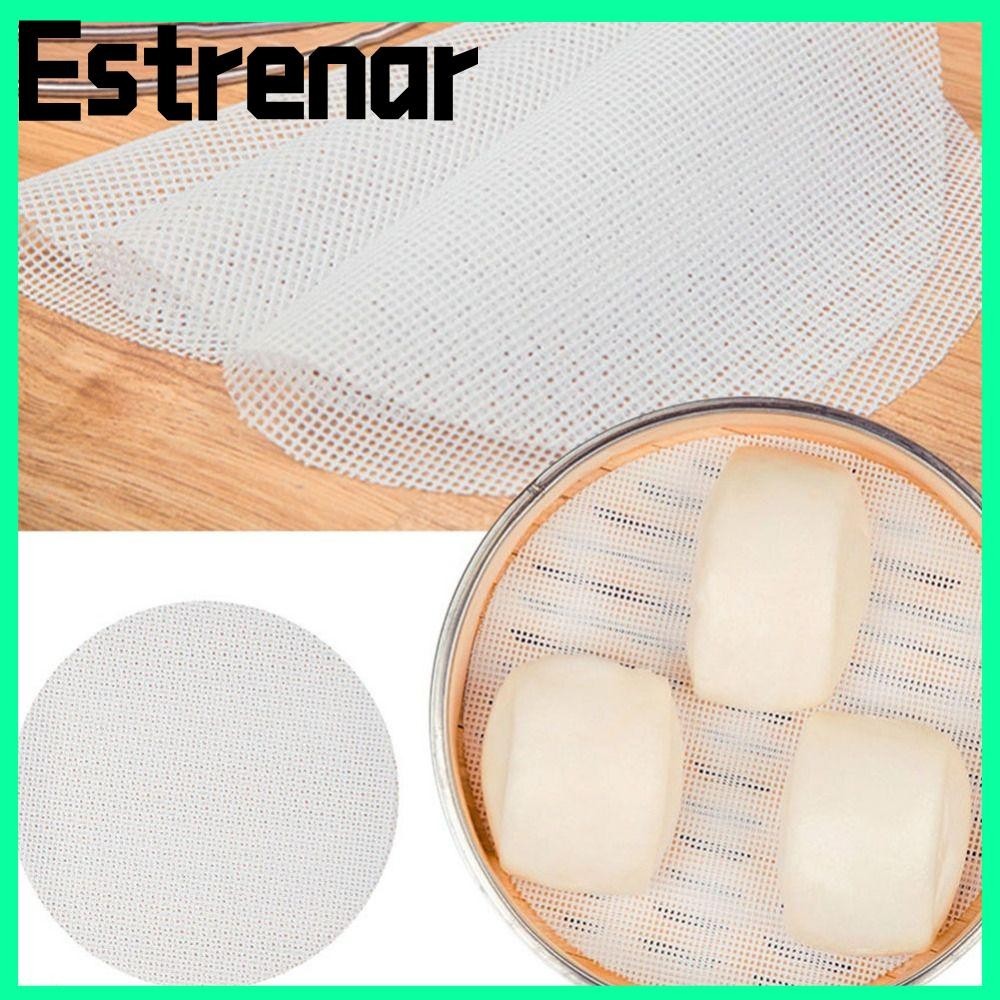 ESTRENAR Silicone Dehydrator Sheets, Thickened Reusable Round Steamer Mesh Pad, Kitchen Baking Accessories Non-Stick Steamer Mat