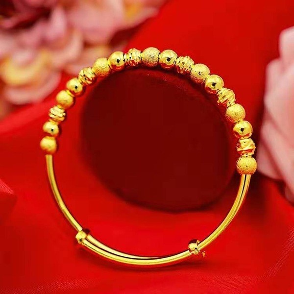 gelang titanium anti karat original gelang tangan perempuan gelang emas 916 Manik pemindahan wanita bersalut emas tembaga gelang tolak-tarik gelang emas pasir Vietnam Gelang rahim mahkamah angin e-dagang siaran langsung kilang bekalan langsung